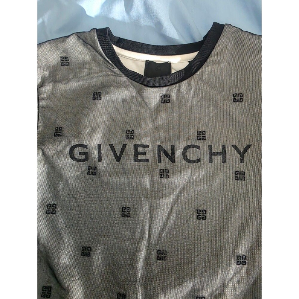 Givenchy Teen Girls Black Mesh 4G Logo Dress. It